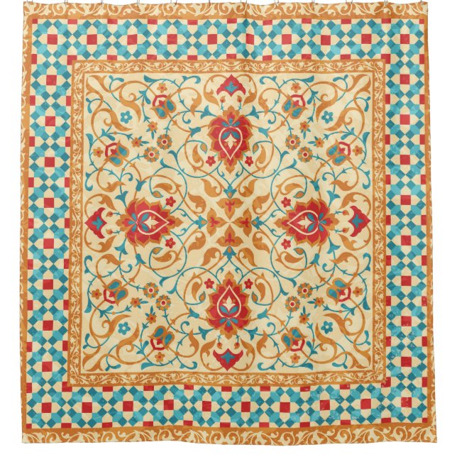 Oriental rug, floral ornamental pattern. (Front)