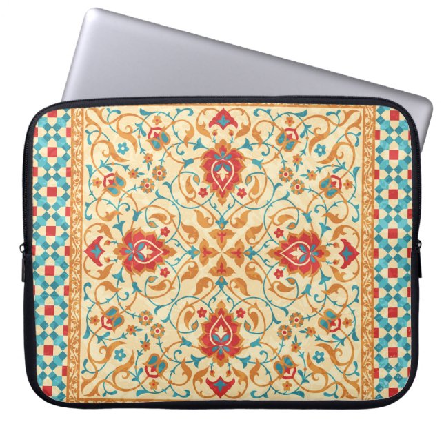 Oriental rug, floral ornamental pattern. laptop sleeve (Front)