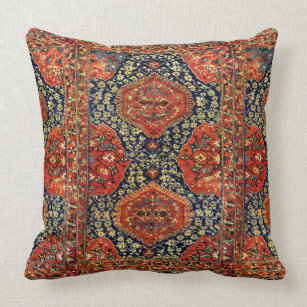 Hand loom Pillow Art 15" Round Wool Shegi Cushion Cover Vintage Rug Oriental