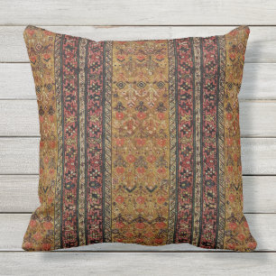 Oriental rug in warm colours throw pillow