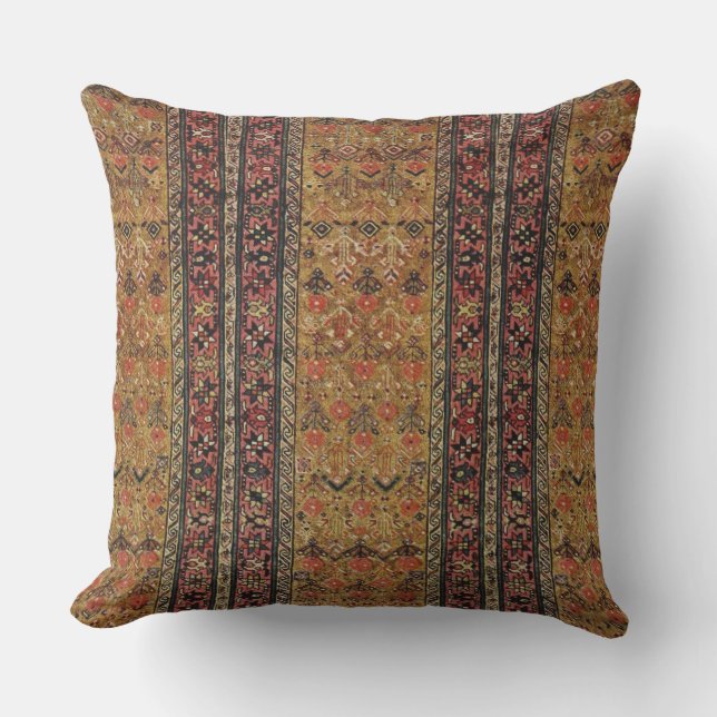 Oriental rug in warm colours throw pillow (Front)