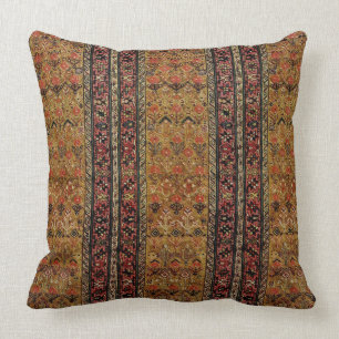 Oriental rug in warm colours throw pillow