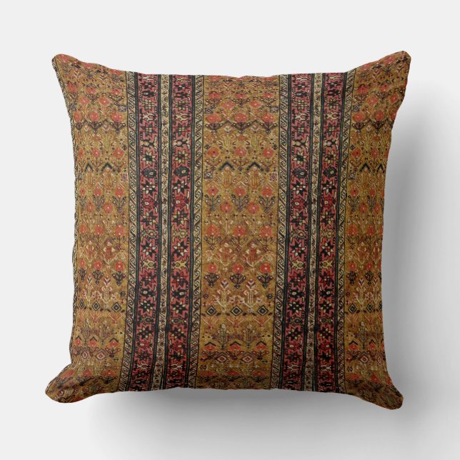 Oriental rug in warm colours throw pillow (Front)