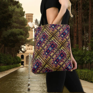 Oriental rug motifs in autumn colours tote bag