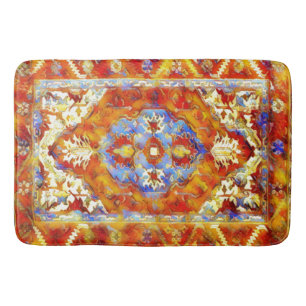 Oriental rug - orange blue watercolor look