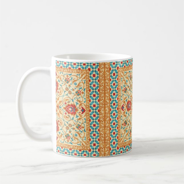 Oriental rug,ornate ornamental floral pattern,styl coffee mug (Left)