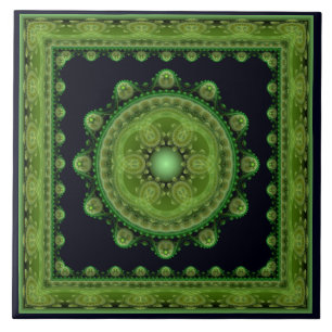 Oriental sacred ornament tile