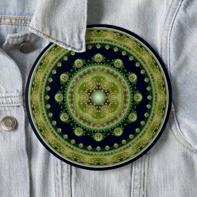 Oriental sacred round ornament 6 inch round button (In Situ)