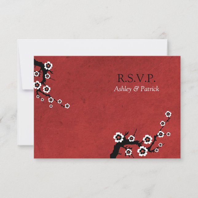 Oriental Sakura RSVP Card (Front)