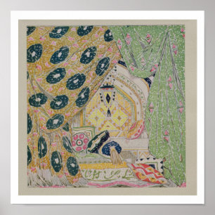 Oriental Scenery Design (colour litho) Poster