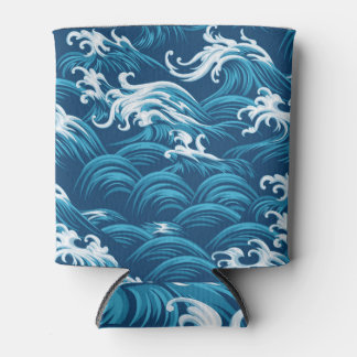 Oriental sea, decorative seamless pattern. can cooler