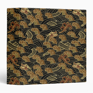 Oriental Sea Dragon Pattern Binder