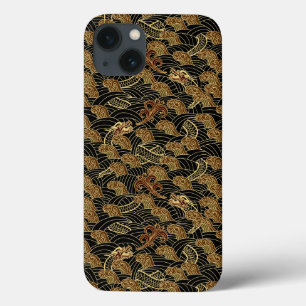 Oriental Sea Dragon Pattern iPhone 13 Case