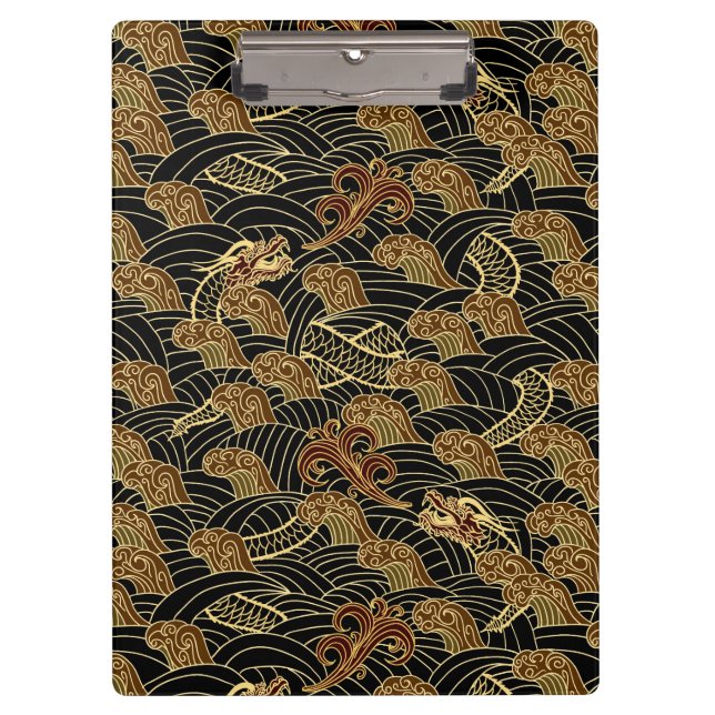 Oriental Sea Dragon Pattern Clipboard (Front)