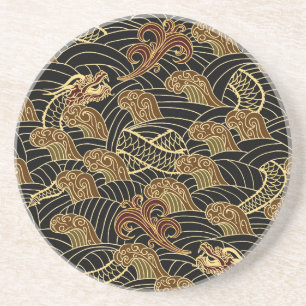Oriental Sea Dragon Pattern Coaster