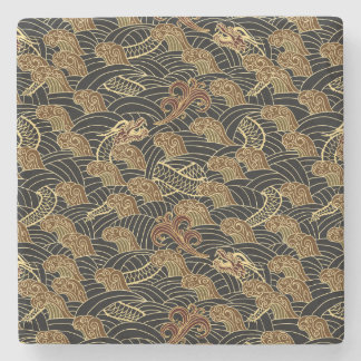Oriental Sea Dragon Pattern Stone Coaster