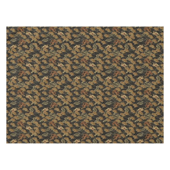 Oriental Sea Dragon Pattern Tablecloth (Front (Horizontal))