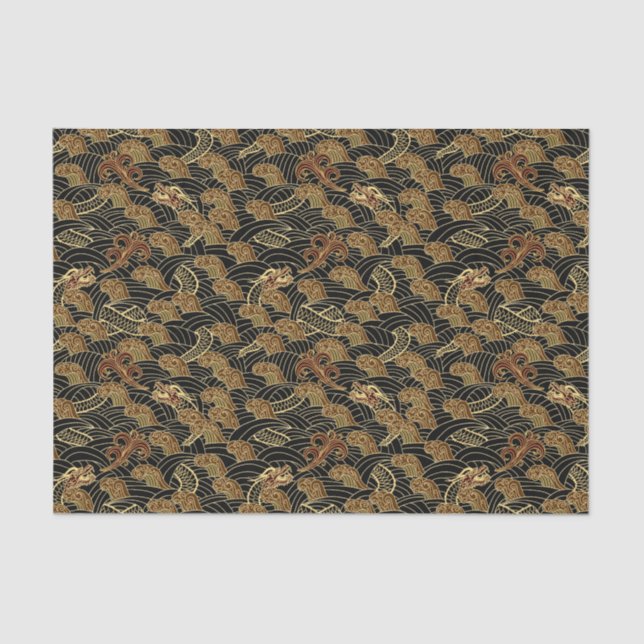 Oriental Sea Dragon Pattern Tissue Paper (Front)