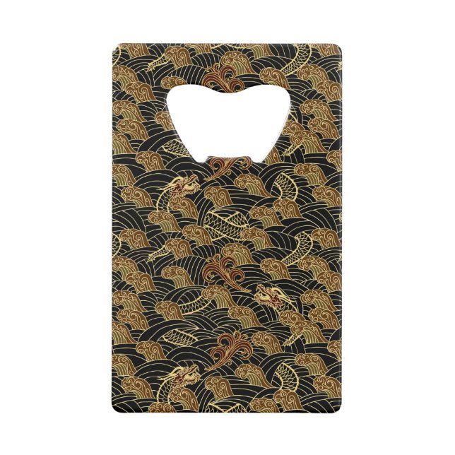 Oriental Sea Dragon Pattern Wallet Bottle Opener (Front)
