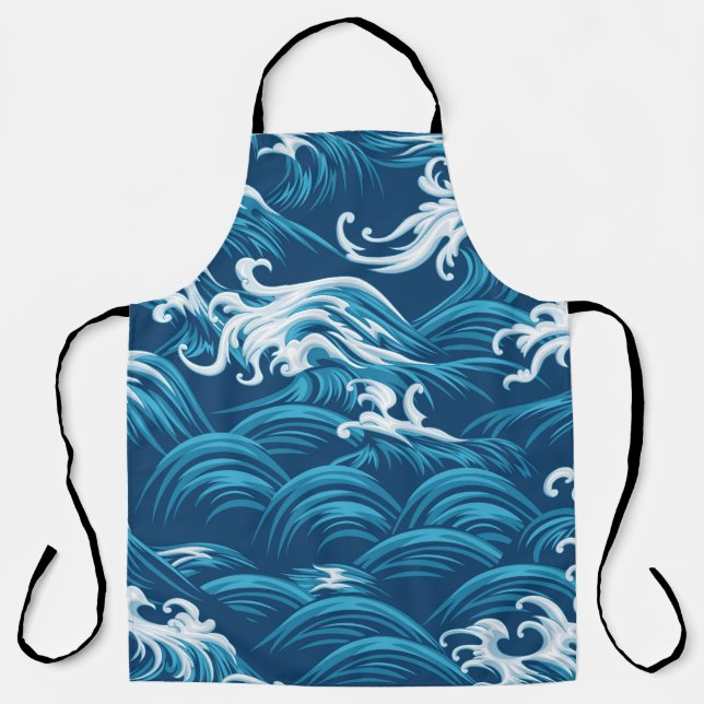 Oriental sea seamless decorative pattern apron (Front)
