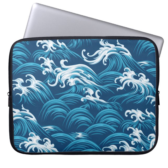 Oriental sea seamless decorative pattern laptop sleeve (Front)
