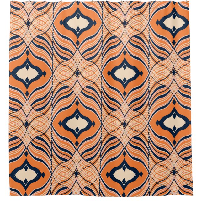 Oriental Seamless: Black Orange Ornament (Front)