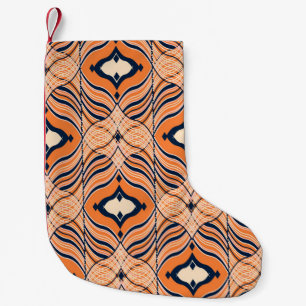 Oriental Seamless: Black Orange Ornament Small Christmas Stocking