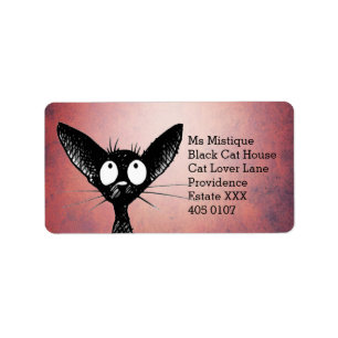 Oriental Shorthair Black Cat Label