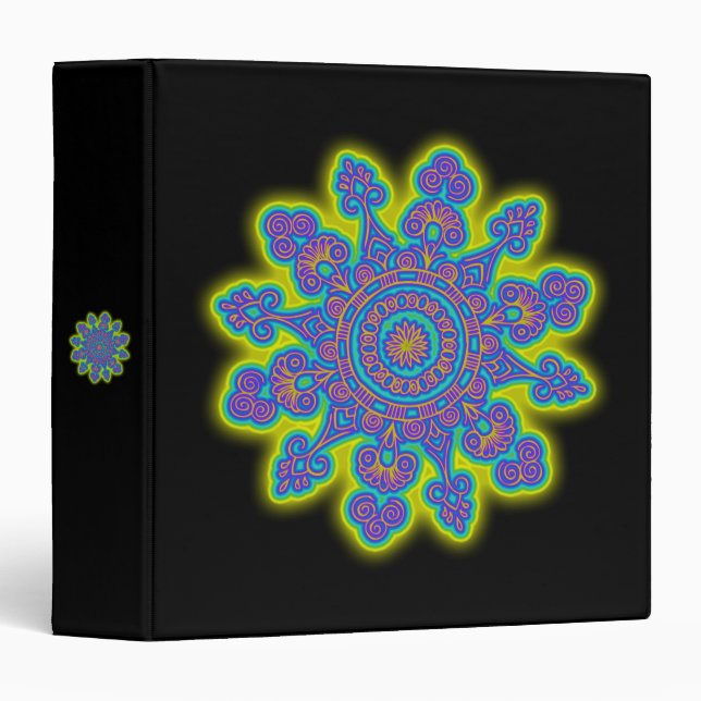 Oriental Snowflake Flower I + your backg. & ideas Binder (Front/Spine)