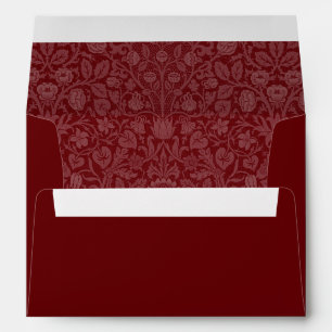 Oriental style floral design in dark red envelope