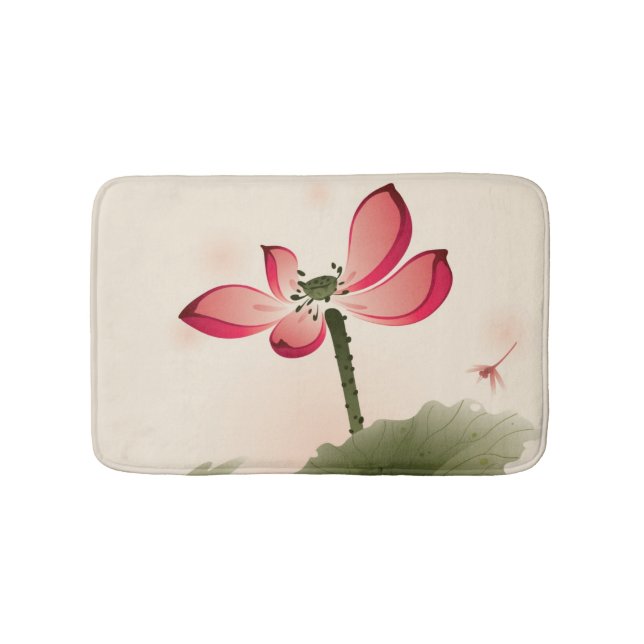 Oriental style Lotus Bath Mat (Front)