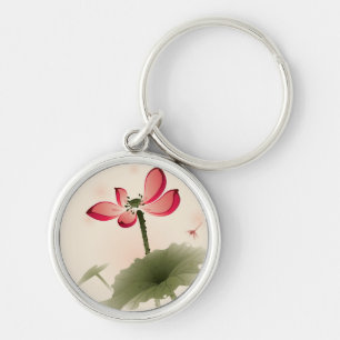 Oriental style Lotus Keychain