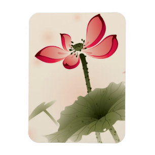Oriental style Lotus Magnet