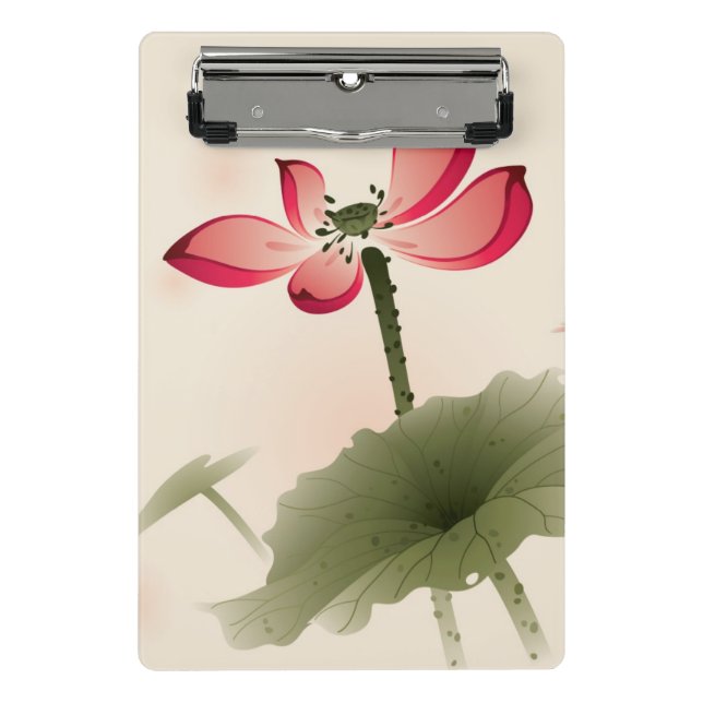 Oriental style Lotus Mini Clipboard (Front)