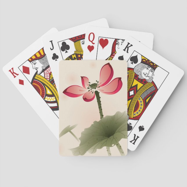 Oriental style Lotus Playing Cards (Back)