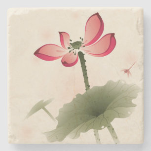 Oriental style Lotus Stone Coaster