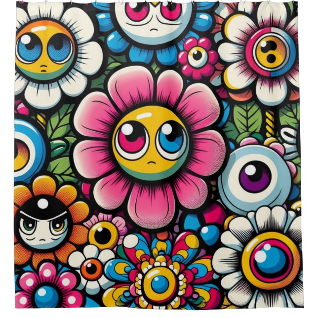 oriental style of top art of florals with faces (Front)