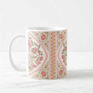 Oriental style ornate floral design coffee mug