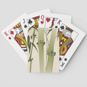 Oriental style painting, bamboo branches 2 playing cards