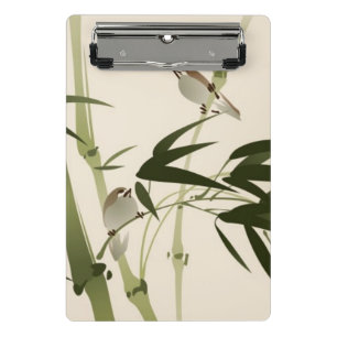 Oriental style painting, bamboo branches mini clipboard