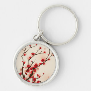 Oriental style painting, plum blossom in spring 2 keychain