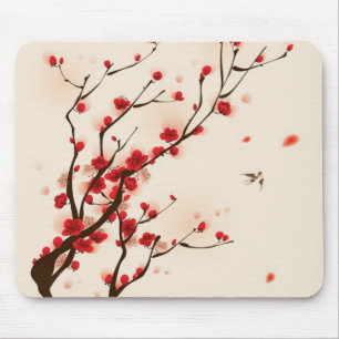 Oriental style painting, plum blossom in spring 2 mouse pad