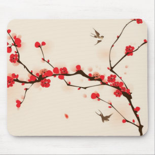 Oriental style painting, plum blossom in spring 3 mouse pad