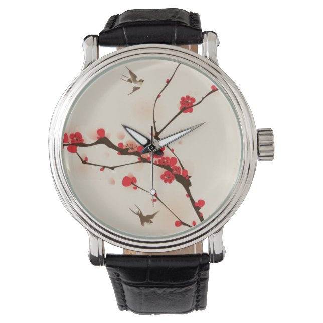 Oriental style painting, plum blossom in spring 3 watch (Front)