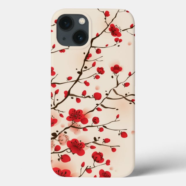 Oriental style painting, plum blossom in spring Case-Mate iPhone case (Back)