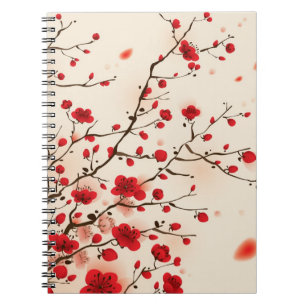 Oriental style painting, plum blossom in spring notebook