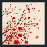 Oriental style painting, plum blossom in spring poster<br><div class="desc">Oriental style painting, plum blossom in spring</div>