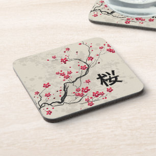 Oriental Style Sakura Cherry Blossom Art Coaster