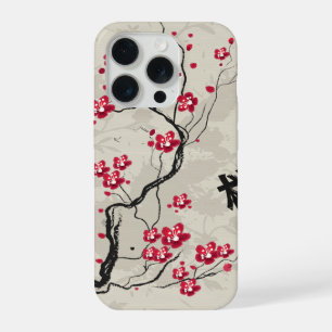 Oriental Style Sakura Cherry Blossom Art iPhone 15 Pro Case