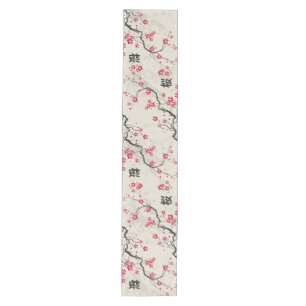Oriental Style Sakura Cherry Blossom Art Medium Table Runner